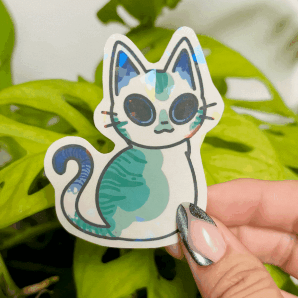 Holographic PRIDE Cat Sticker | MLM - Image 2