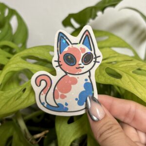 Holographic PRIDE Cat Sticker | Transgender