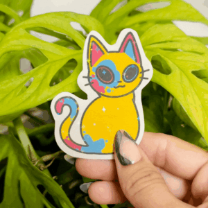 Holographic PRIDE Cat Sticker | Pansexual