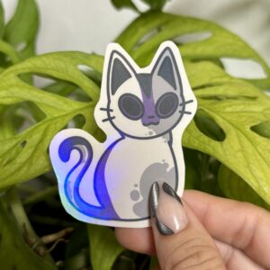 Holographic PRIDE Cat Sticker | Demisexual