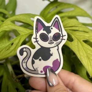 Holographic PRIDE Cat Sticker | Asexual