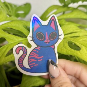 Holopgrahic PRIDE Cat Sticker | Bisexual