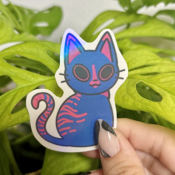 Holopgrahic PRIDE Cat Sticker | Bisexual